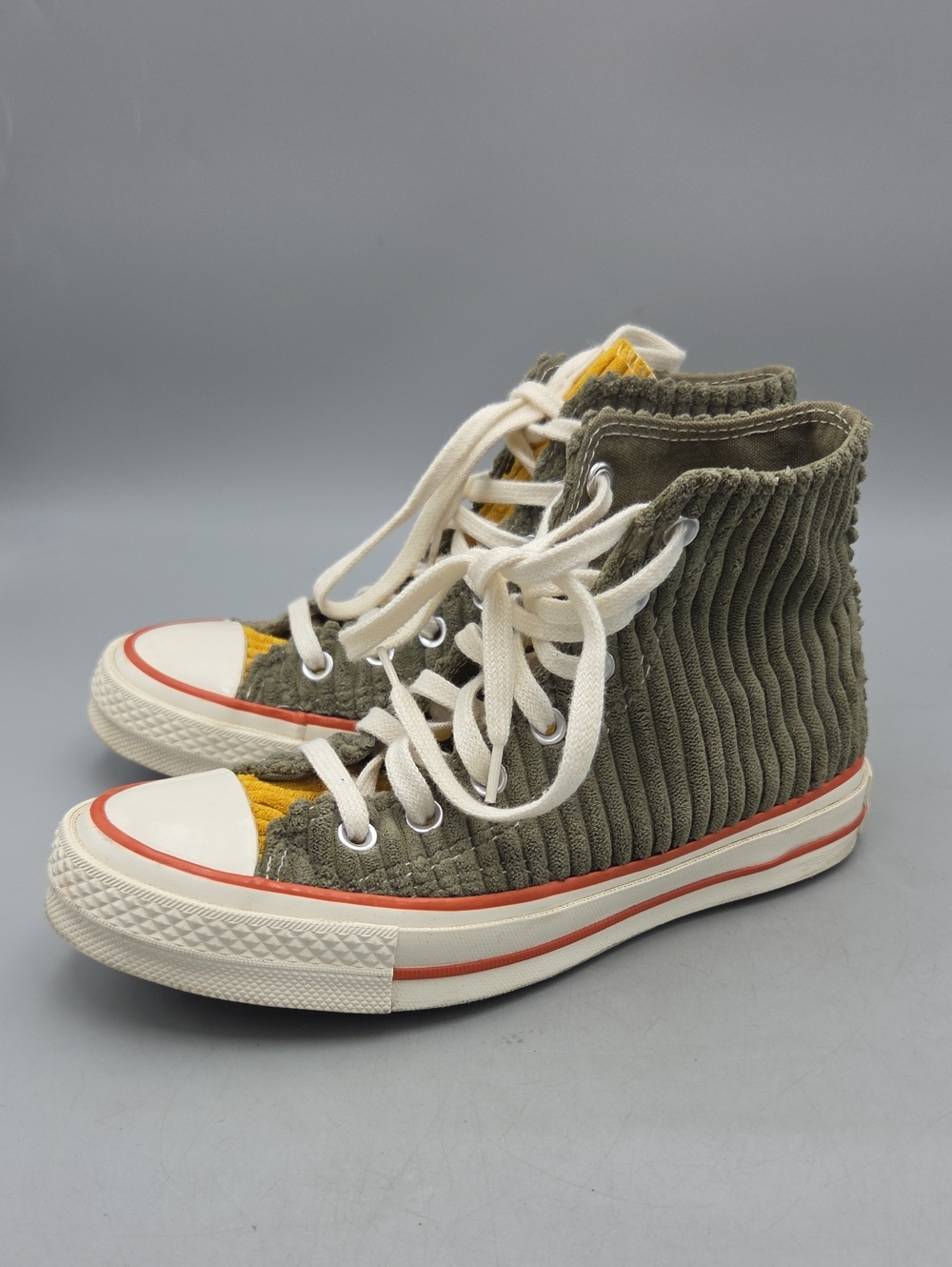 Converse Corduroy Green Olive Lace Up Sneakers Women 6 - Picture 5 of 10
